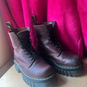 Amber “red” or “maroon” Doc Martens - Tongue says 7L, fits like a women’s 8